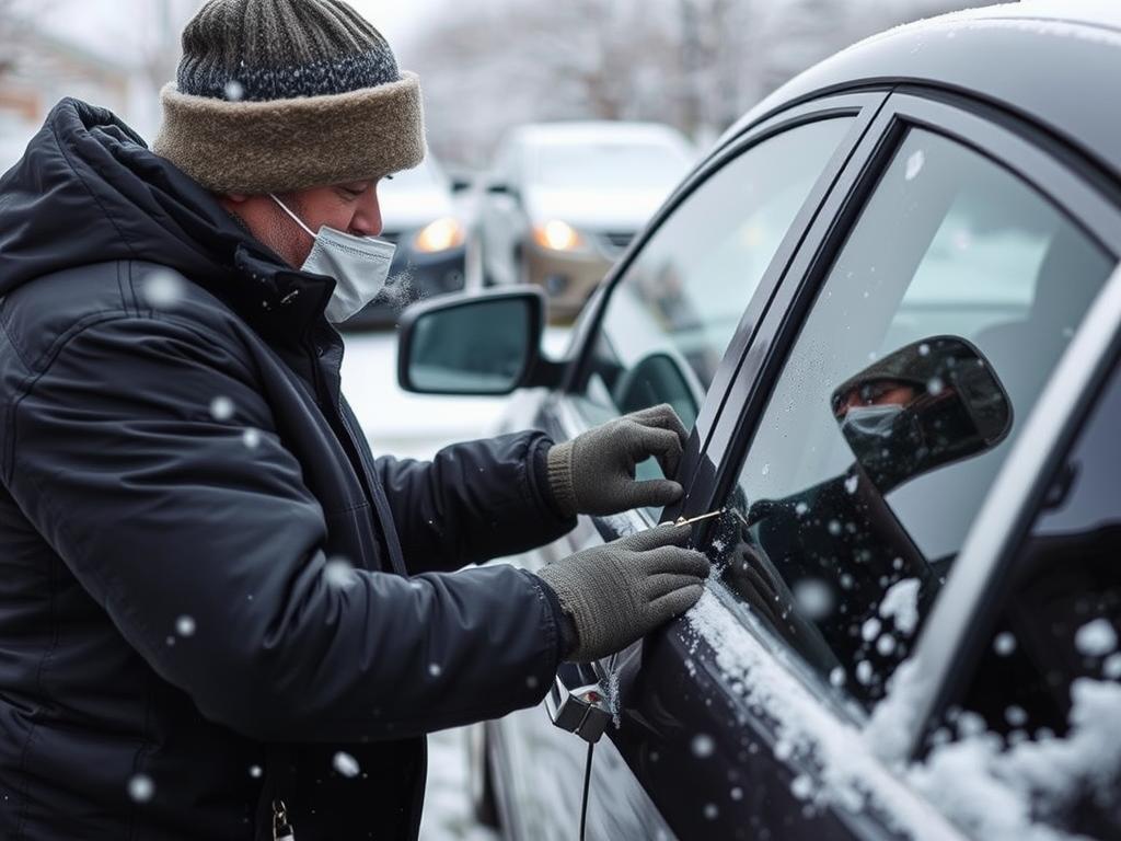 Auto lockout service in winter conditions in Addison Illinois