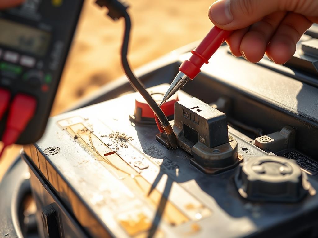 Car battery being tested in Modesto's hot climate conditions