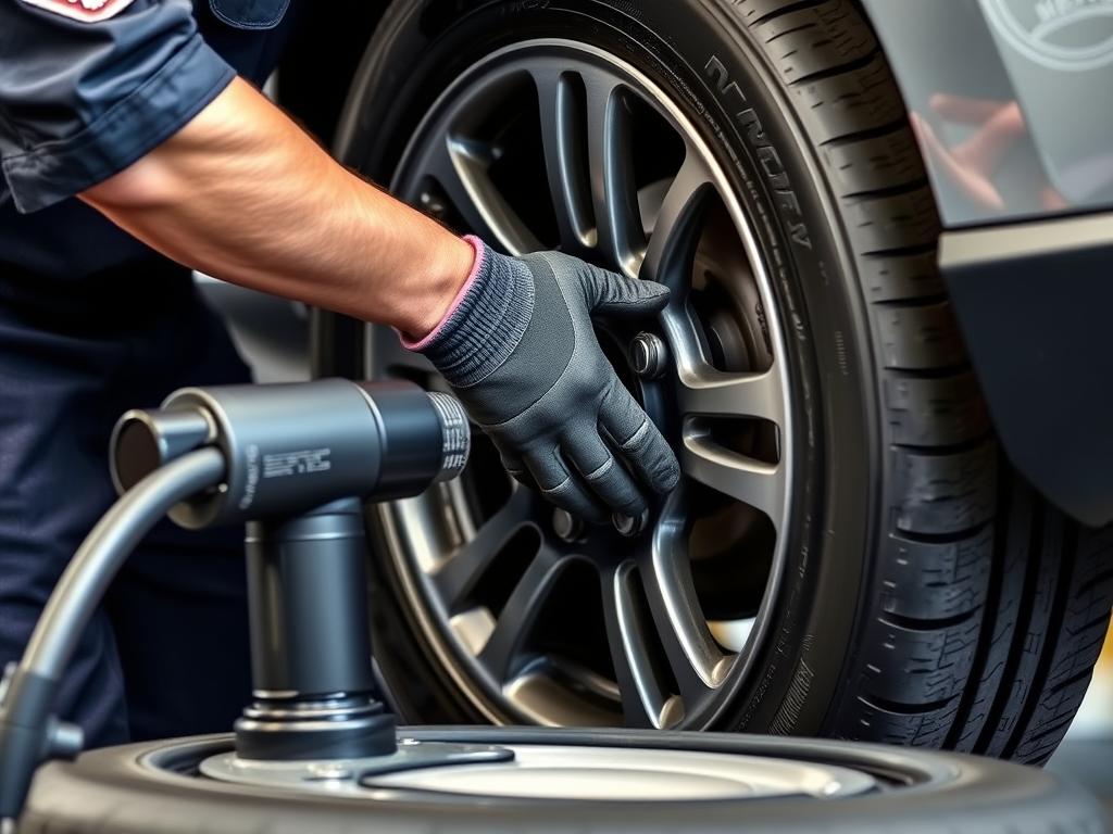 Certified technician performing tire change service in Prescott Arizona