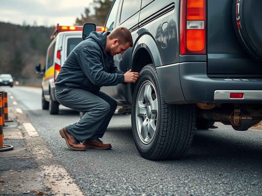 Emergency tire change service in Harrisonburg, Virginia