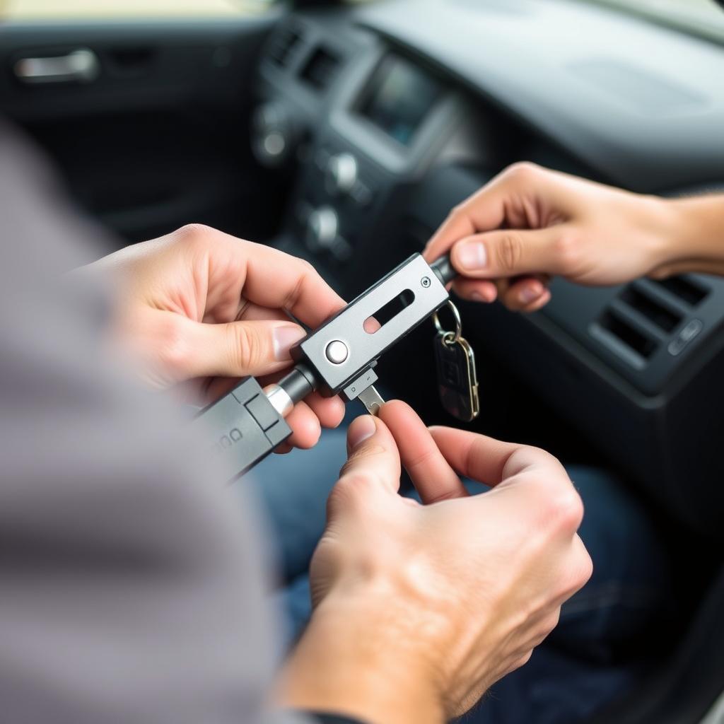 Keys locked inside car being retrieved in Albany Oregon