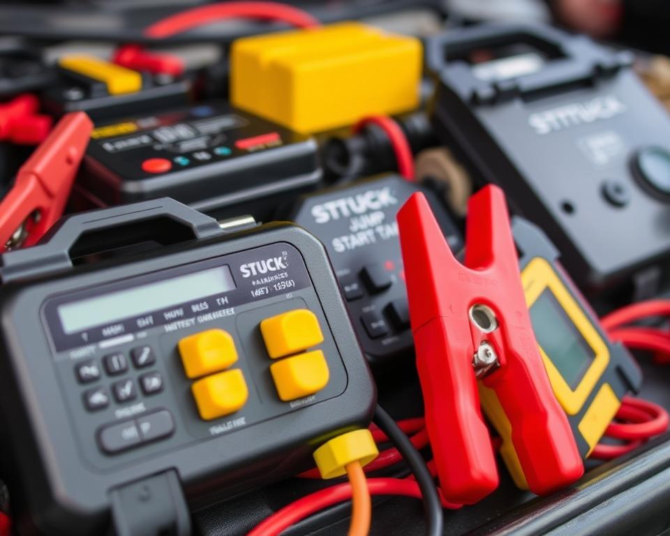 Professional jump start equipment used by STUCK technicians