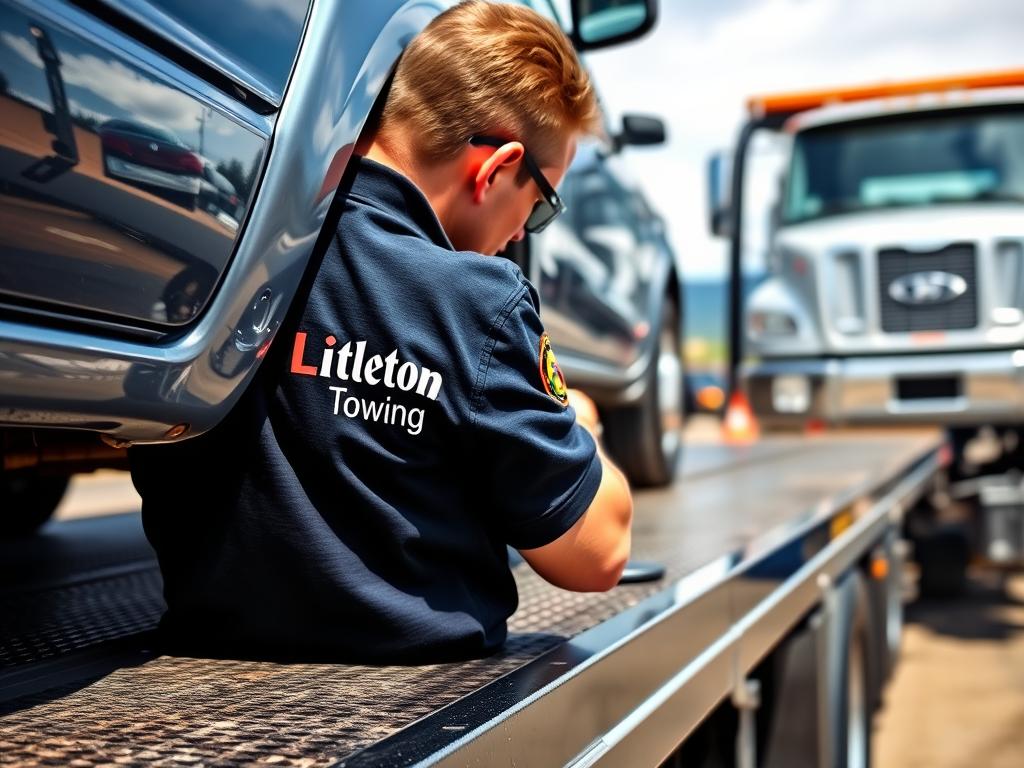 Professional tow truck operator providing $50 towing service in Littleton