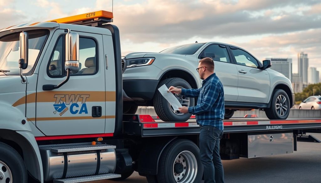 Professional tow truck providing $50 Towing Service Raleigh NC to a customer