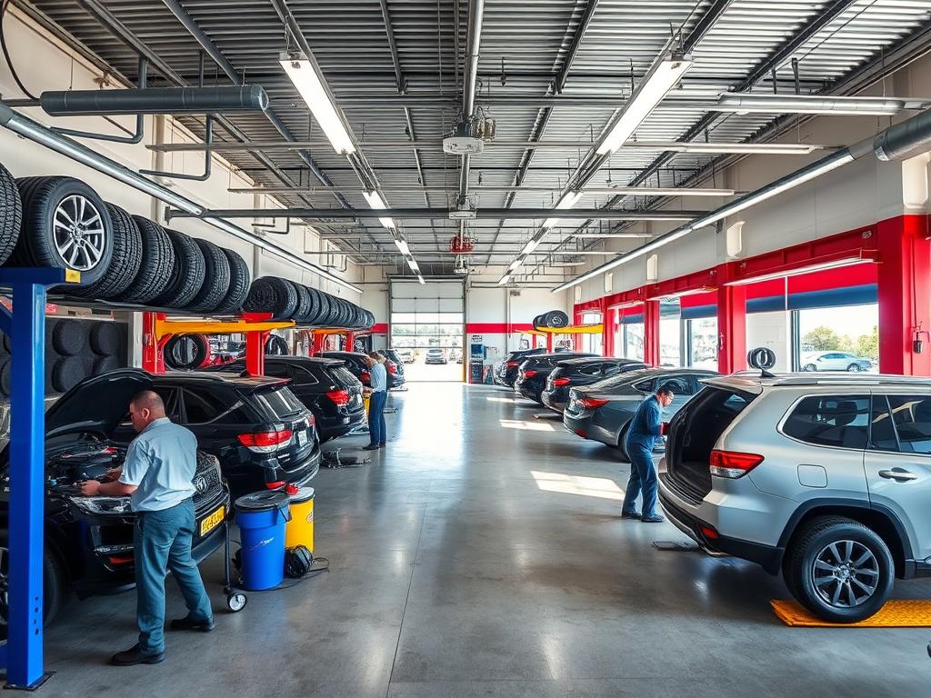 Quick tire change service being performed at Davenport Iowa service center