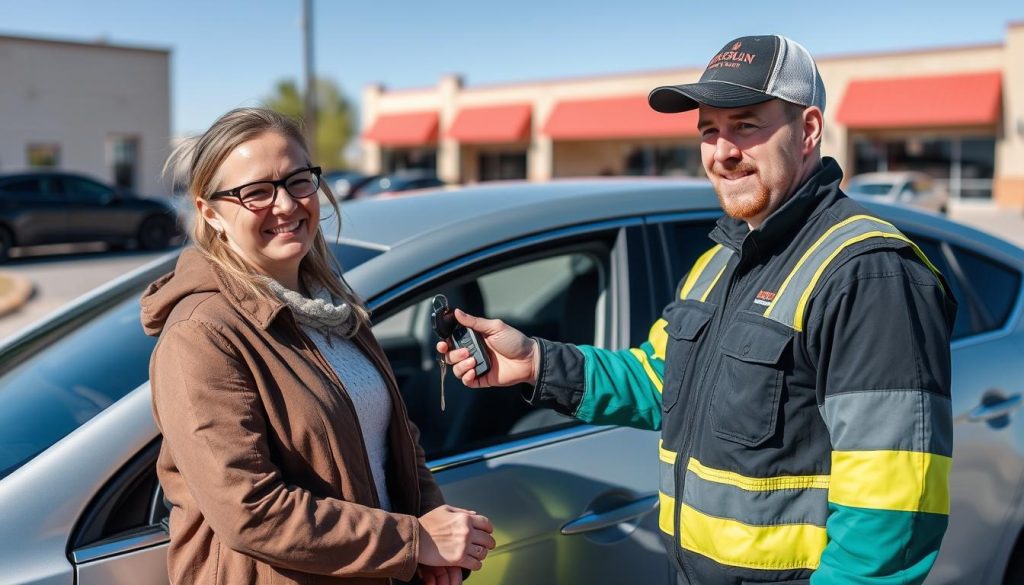 Satisfied customer after receiving auto lockout services in Jefferson City Missouri