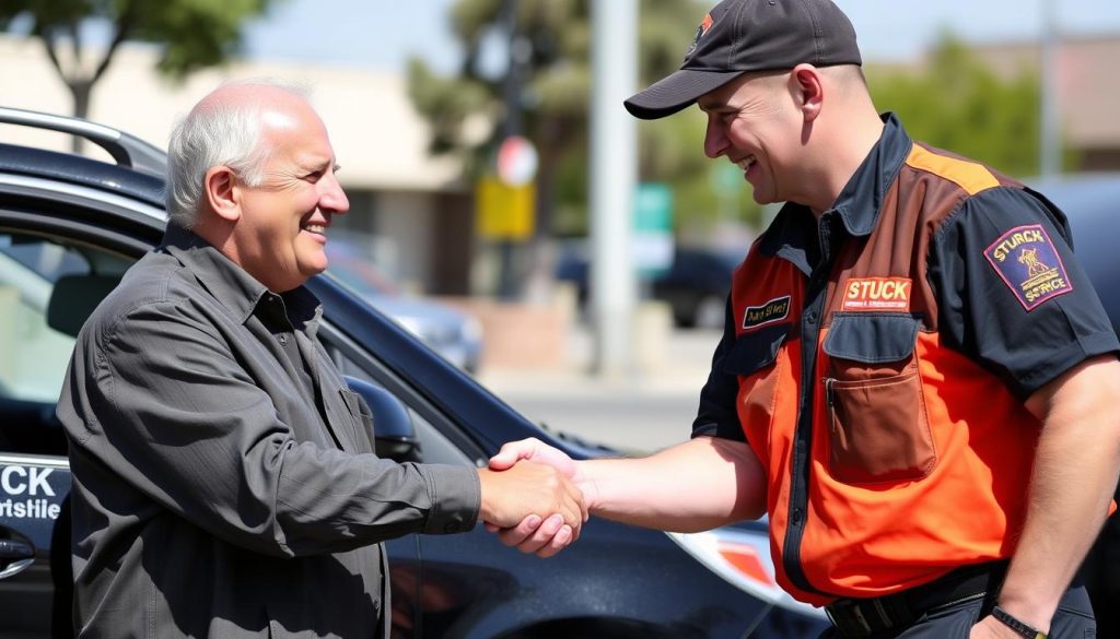 Satisfied customer after receiving jump start service in San Jose