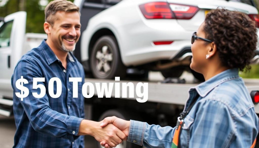 Satisfied customer with $50 Towing Service Gastonia NC completing service