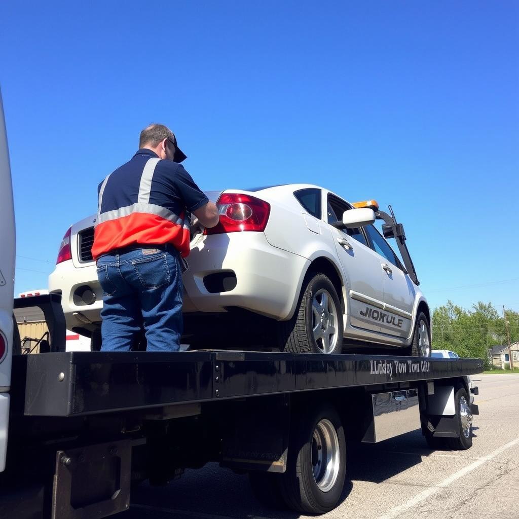 Step 3 of $50 Towing Service Fayetteville Arkansas process - secure towing