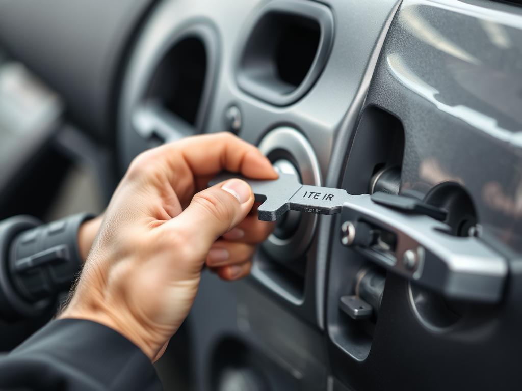 Technician using specialized tools for auto lockout services in Bismarck North Dakota