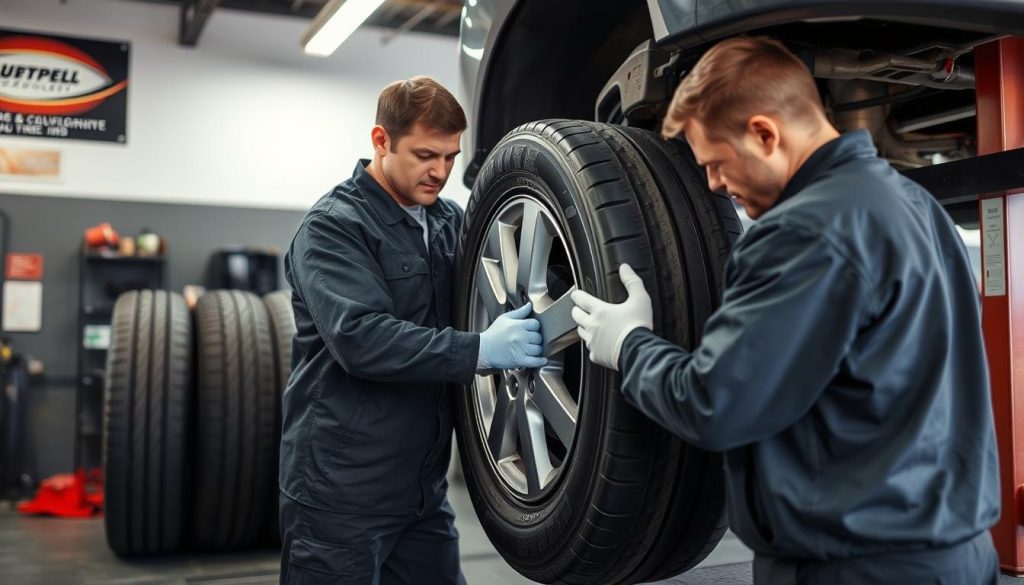 Tire maintenance being performed at Prescott Valley service center