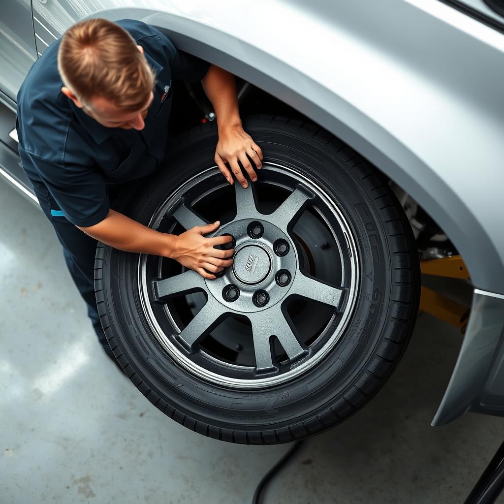 Tire rotation service being performed in Harrisonburg