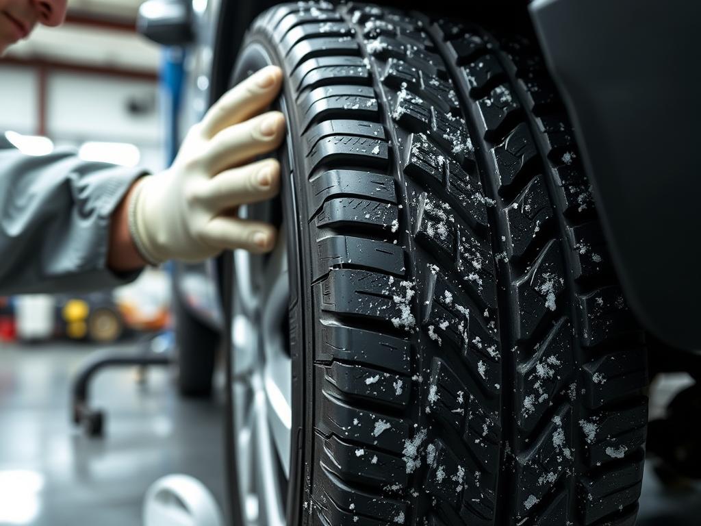 Winter tires being installed on a vehicle in Wilmington