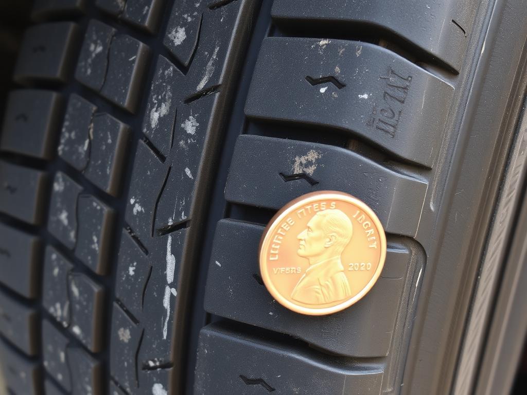 Worn tire tread showing signs of needed replacement in Newark NJ