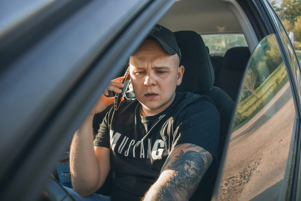 a person talking on a cell phone