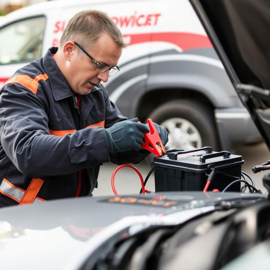 Car battery jump start service in Escondido, California