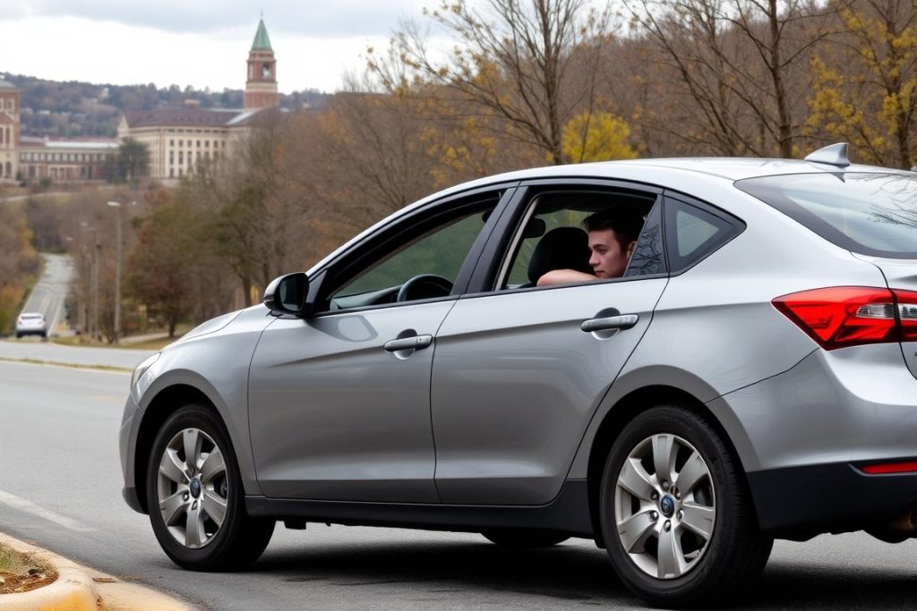Car with flat tire needing cheap towing service in Blacksburg
