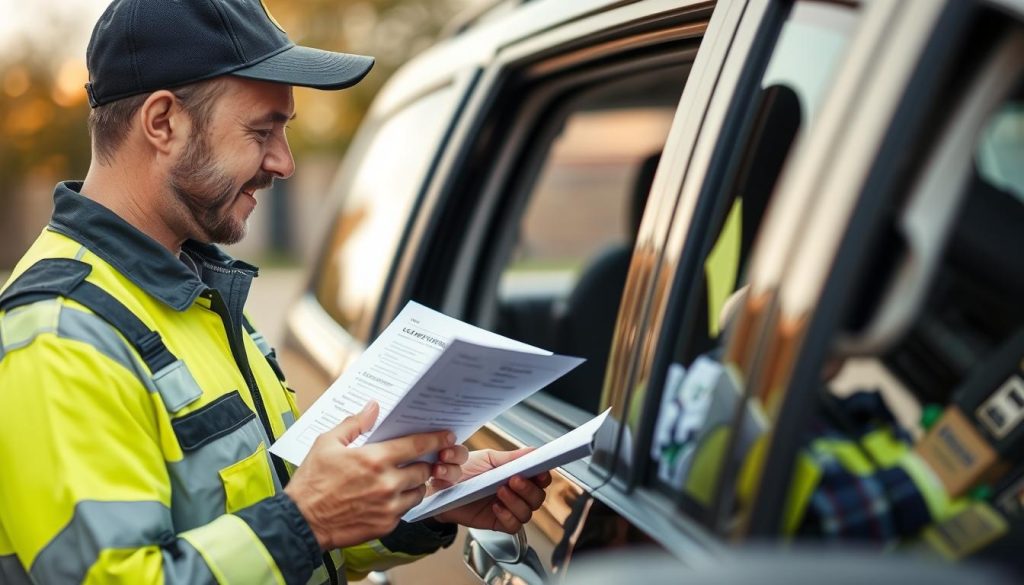 Certified roadside assistance technician helping a customer in Frisco