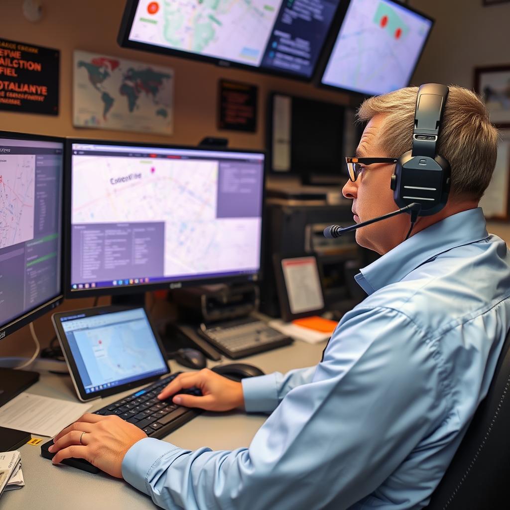 Dispatcher coordinating roadside assistance in Lubbock