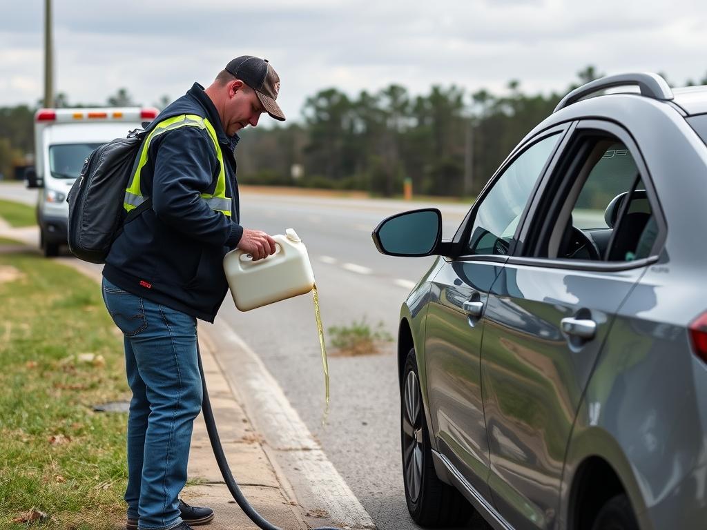 Fuel delivery service for stranded motorist in Baton Rouge