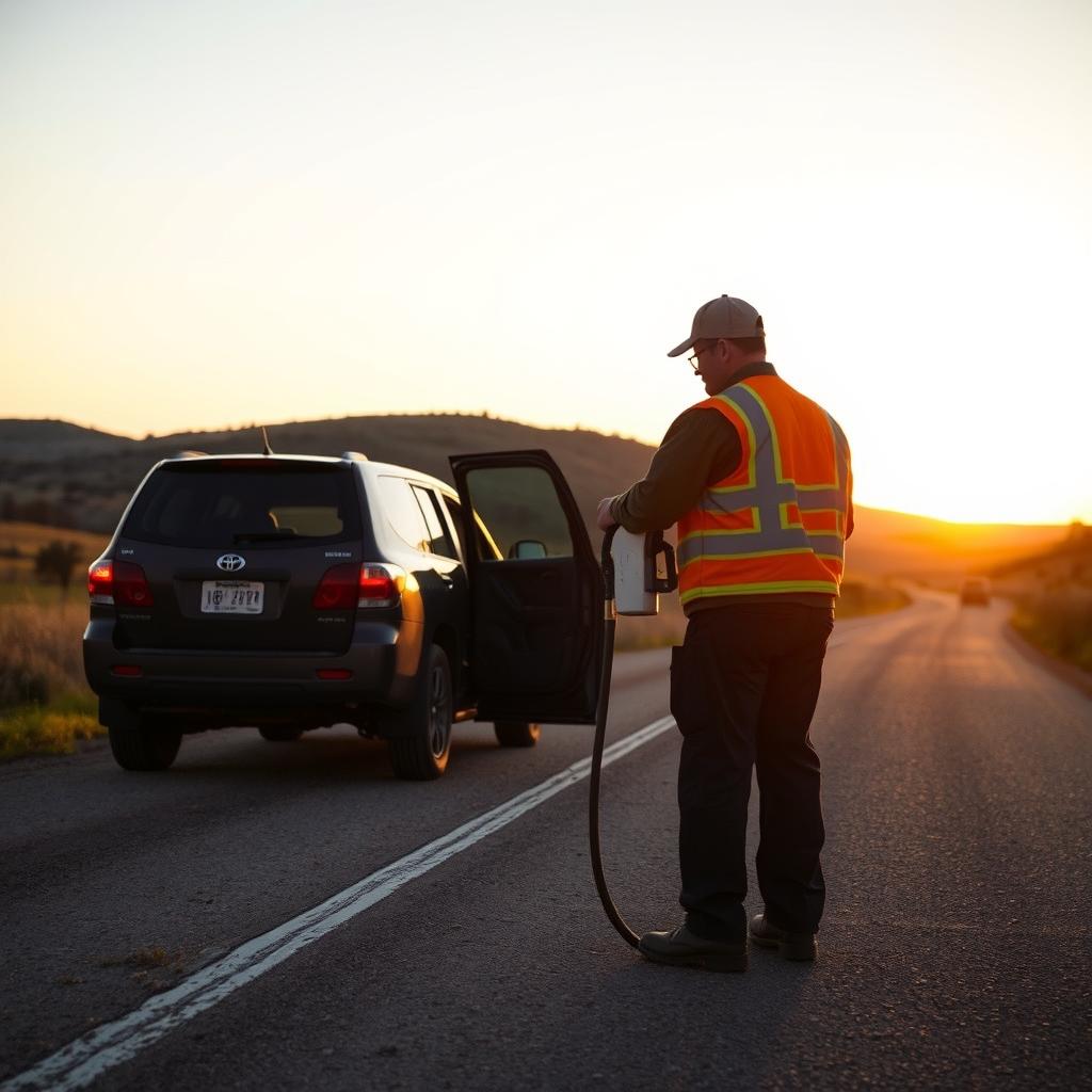 Fuel delivery service on Georgetown rural road