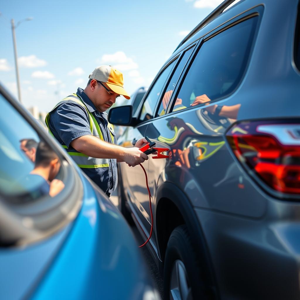 Jump starting a dead battery in Garland's extreme weather