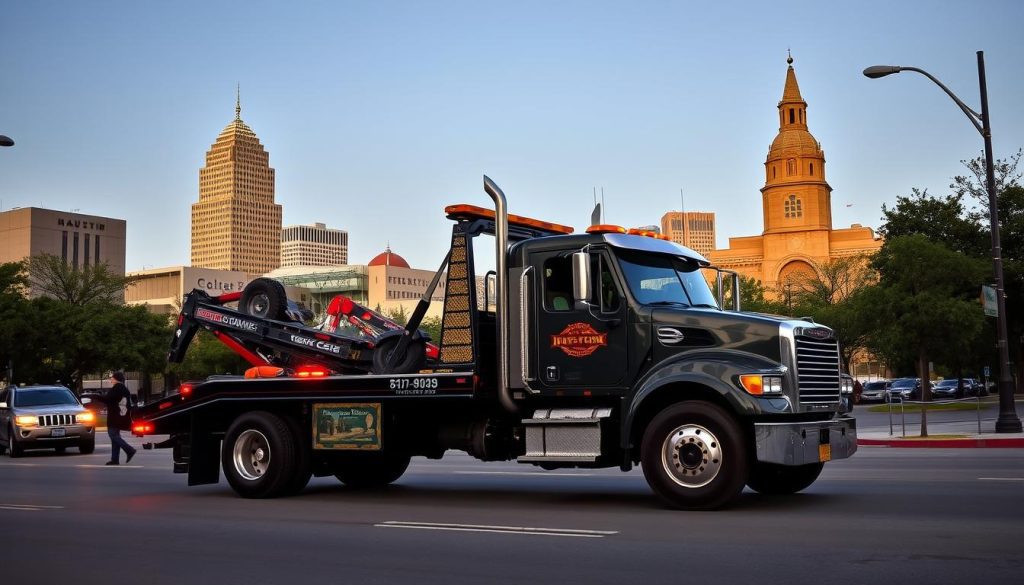 Local Austin tow truck providing cheap $50 towing service