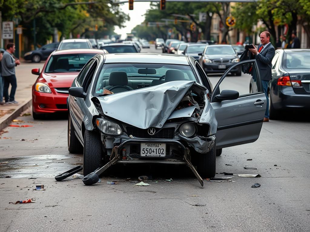 Minor accident scene with cheap $50 towing service in Austin arriving