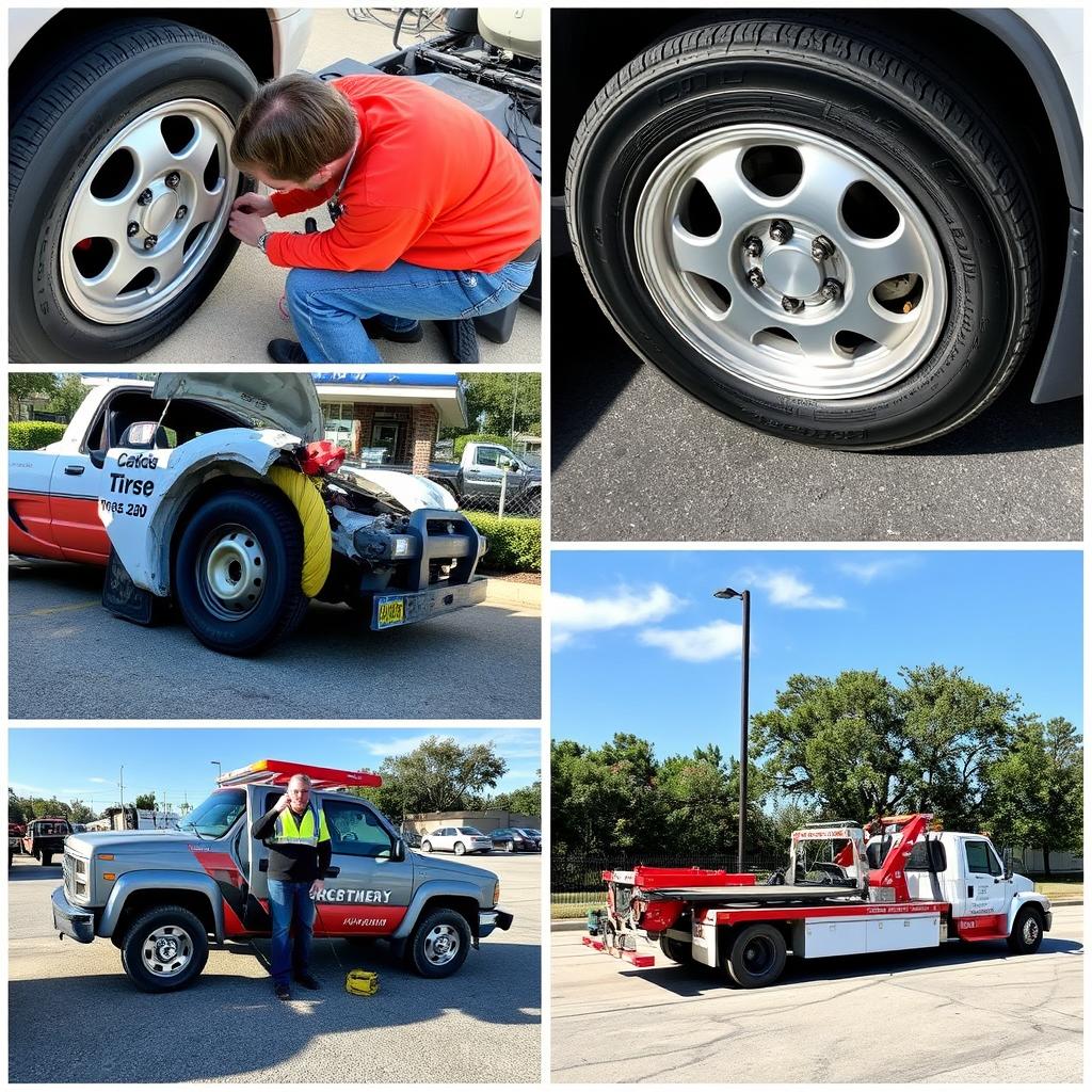 Multiple roadside assistance services being performed in Garland
