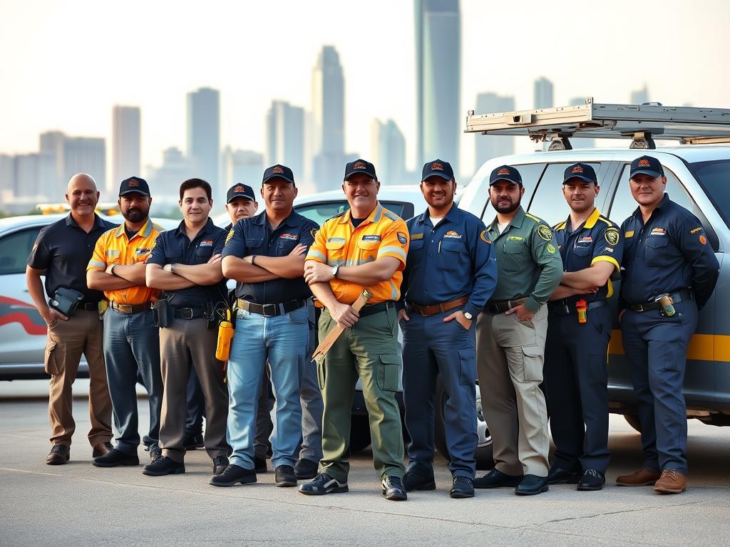 Professional roadside assistance team in Houston
