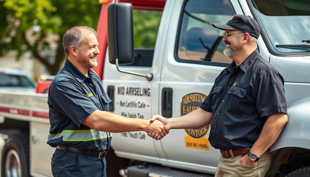 Professional tow truck operator in Appleton, Wisconsin