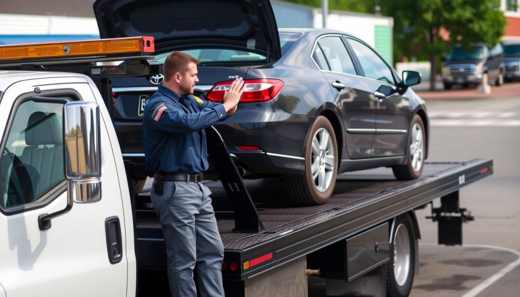 Professional tow truck operator providing cheap $50 towing service in Bowling Green, Kentucky