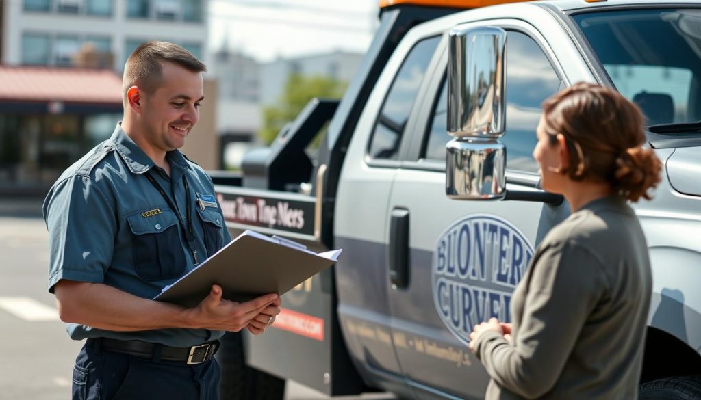 Professional tow truck operator providing service in Binghamton, New York