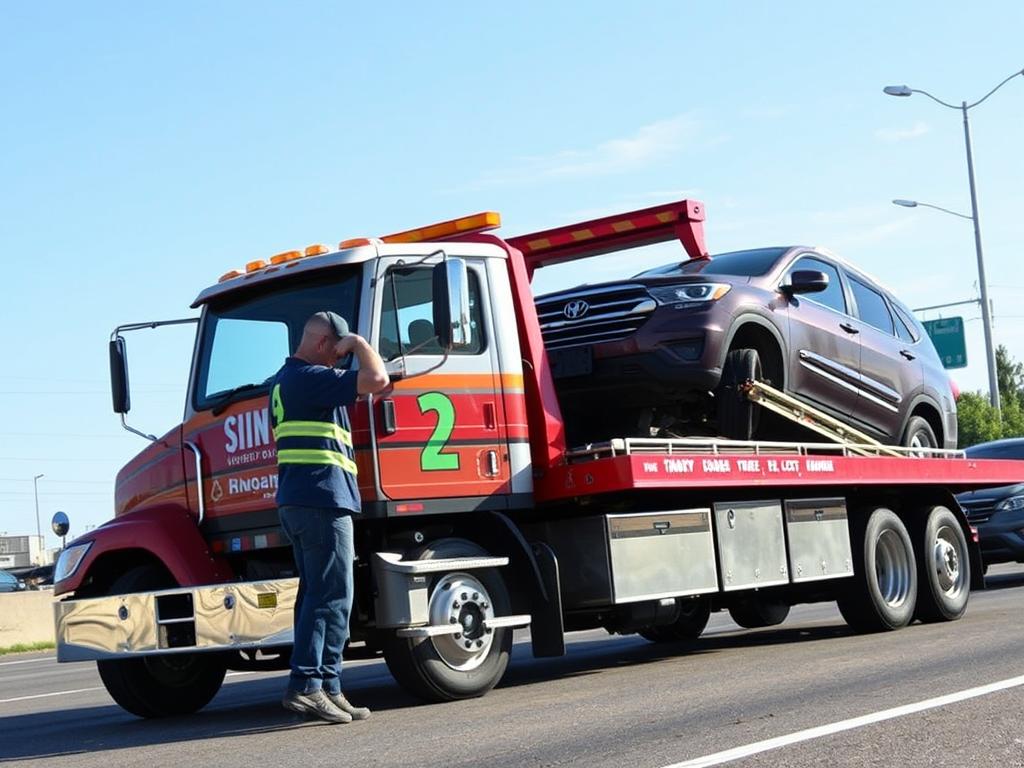 Professional tow truck providing roadside assistance in Birmingham