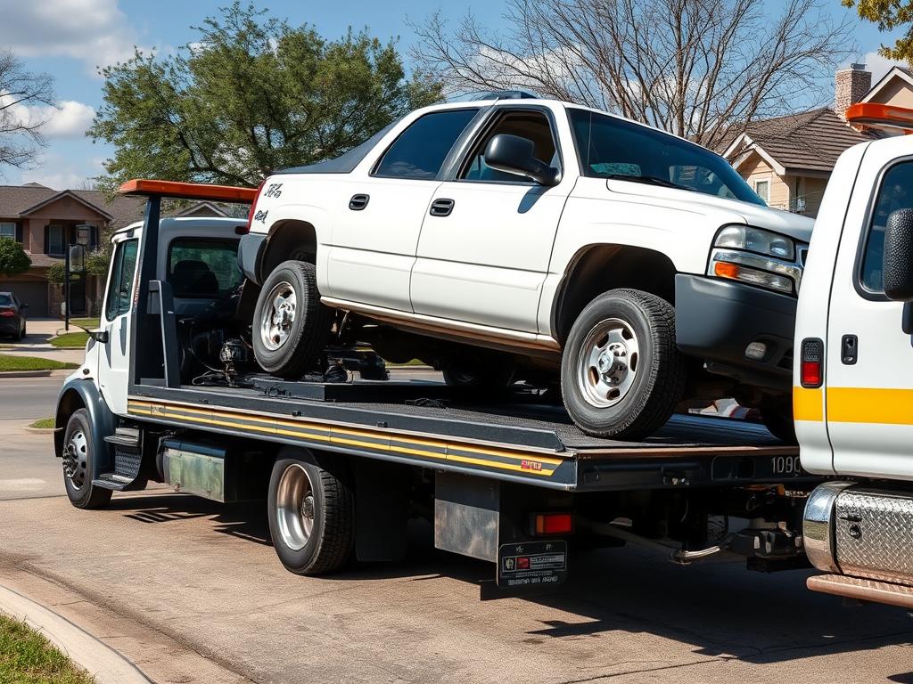 Professional towing service in New Braunfels, Texas loading a disabled vehicle