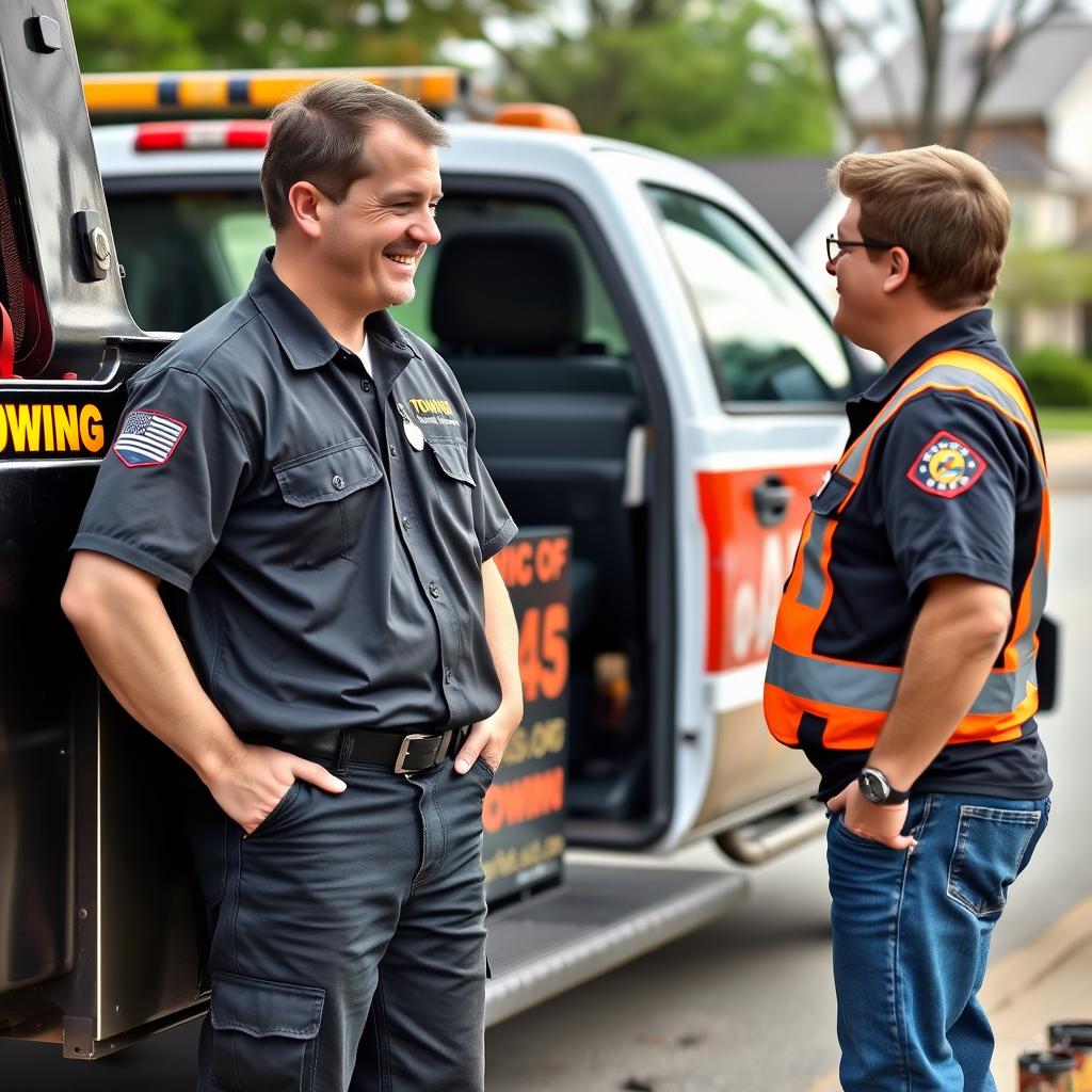 Professional towing technician providing service in Beloit