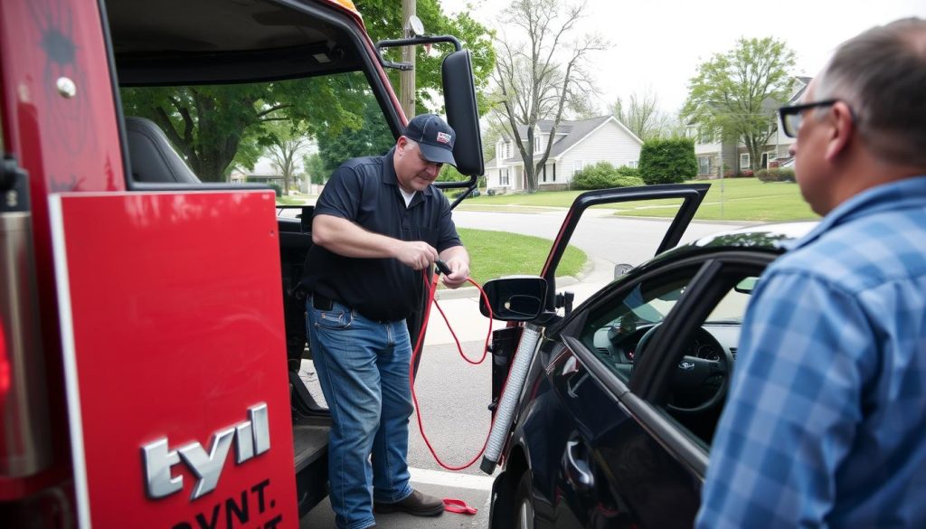 Roadside assistance for battery jump start in Bowling Green, Kentucky