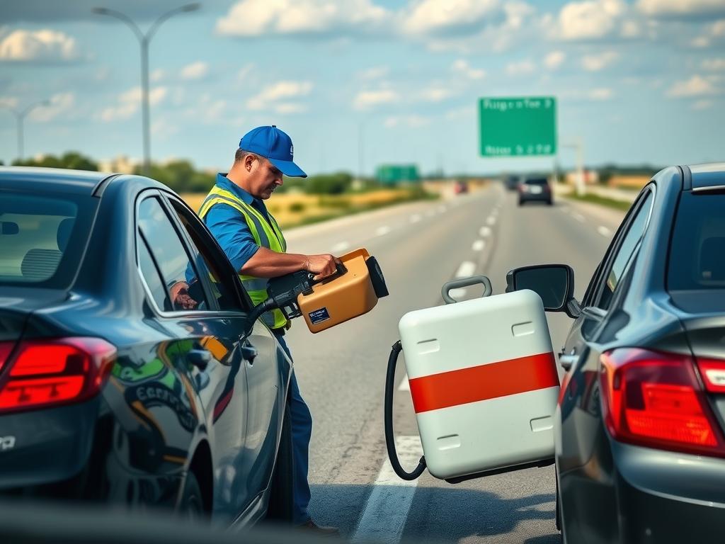 Roadside assistance providing emergency fuel delivery in Waco