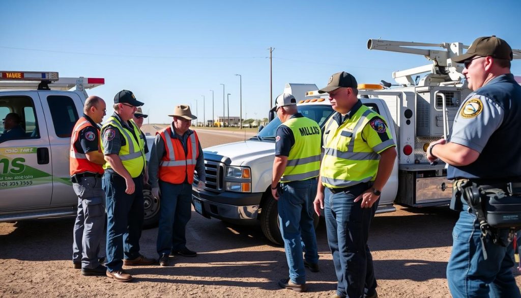 Roadside assistance team helping a driver in Amarillo, Texas
