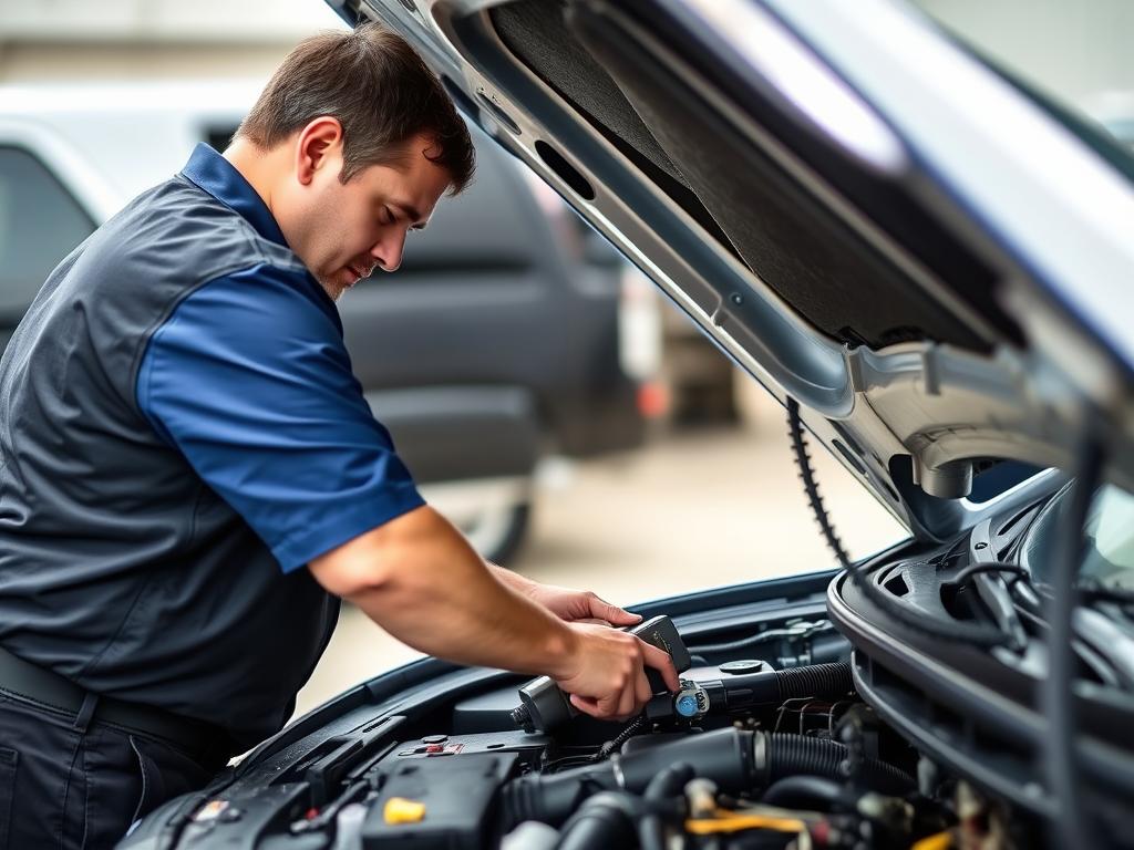 Roadside technician diagnosing mechanical issue in Baton Rouge