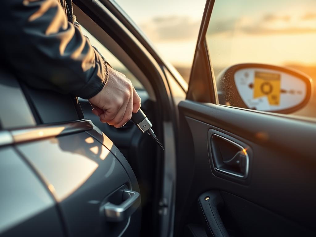 Technician unlocking a car door in Amarillo
