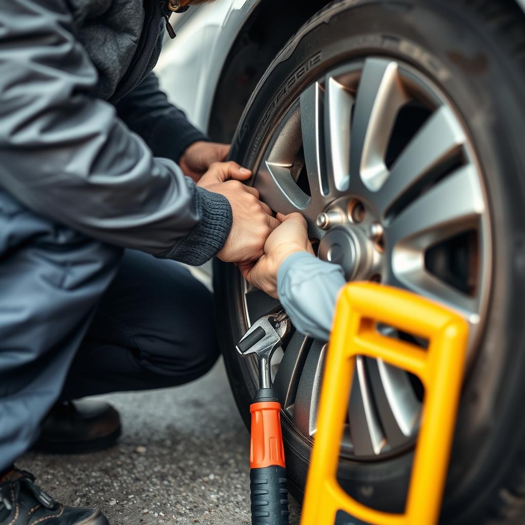 Tire change service for roadside assistance in Dallas, Texas