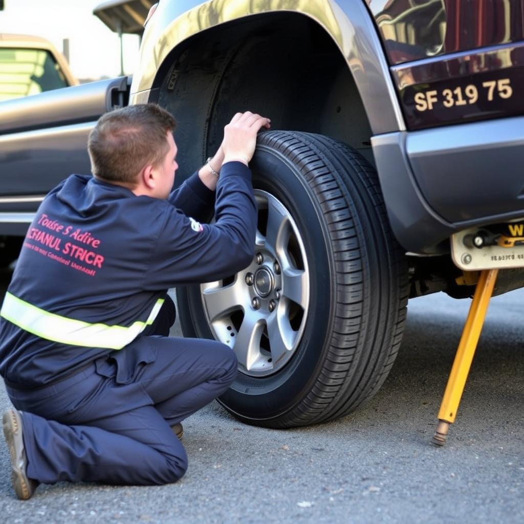 Tire change service for stranded motorist in Antioch