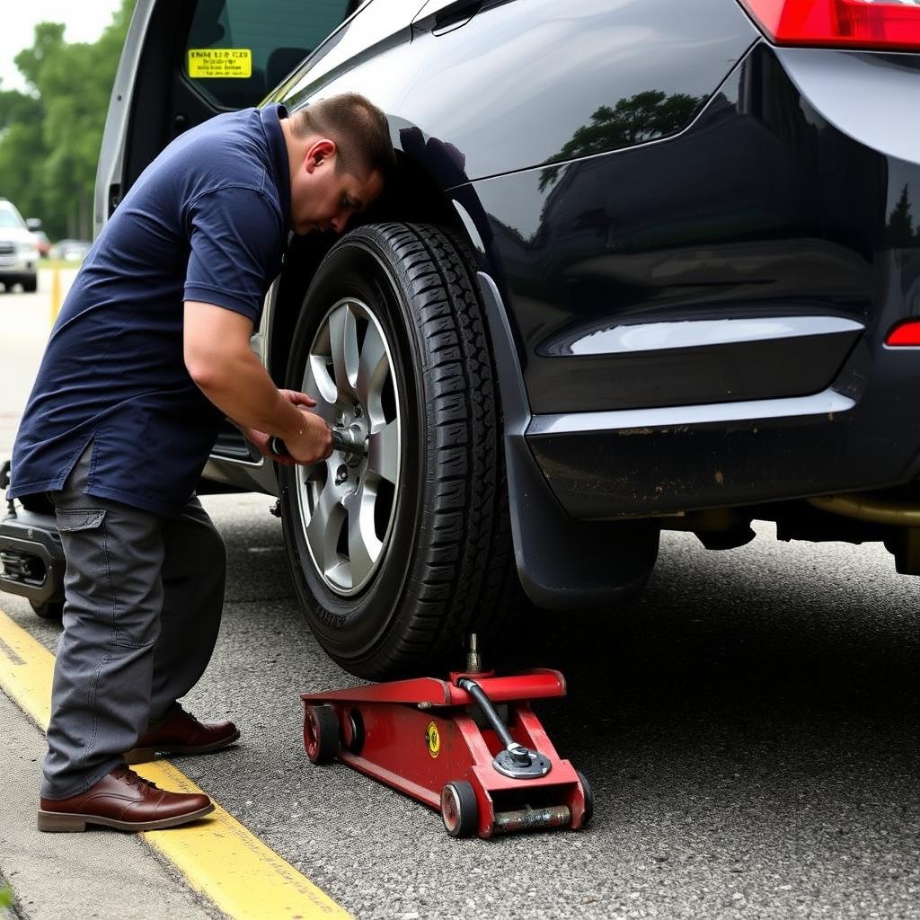 Tire change service in Bowling Green, Kentucky