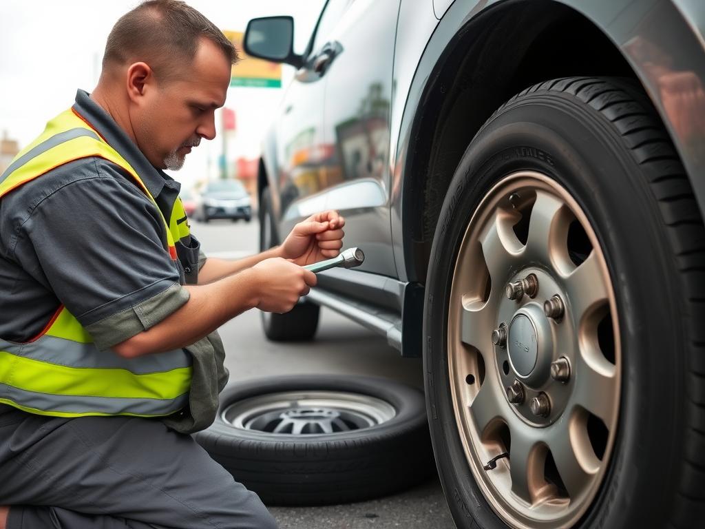 Tire change service in Downey, California