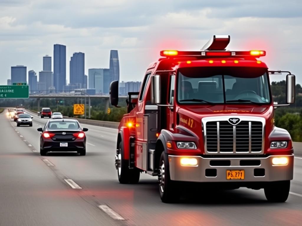Tow truck arriving quickly to help stranded motorist in Garland