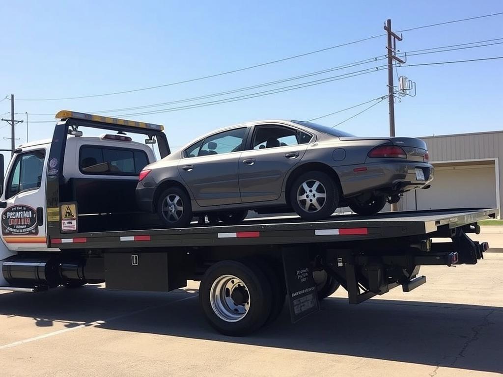 Tow truck loading a disabled vehicle in Waco, Texas