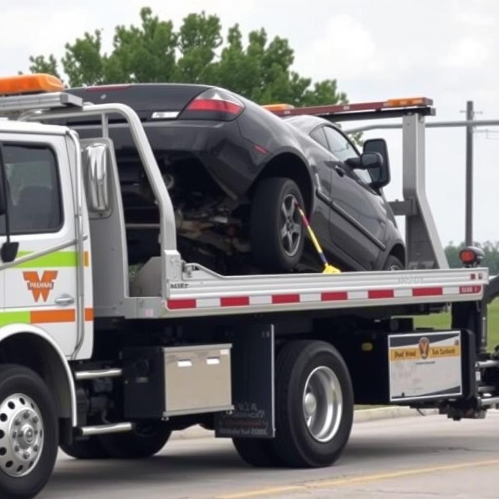 Tow truck loading a vehicle in Frisco