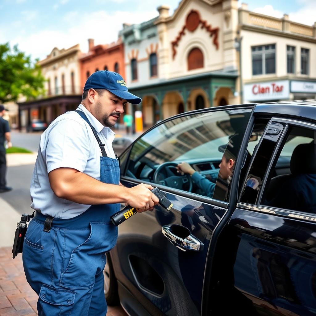 Vehicle lockout service in downtown Georgetown, Texas