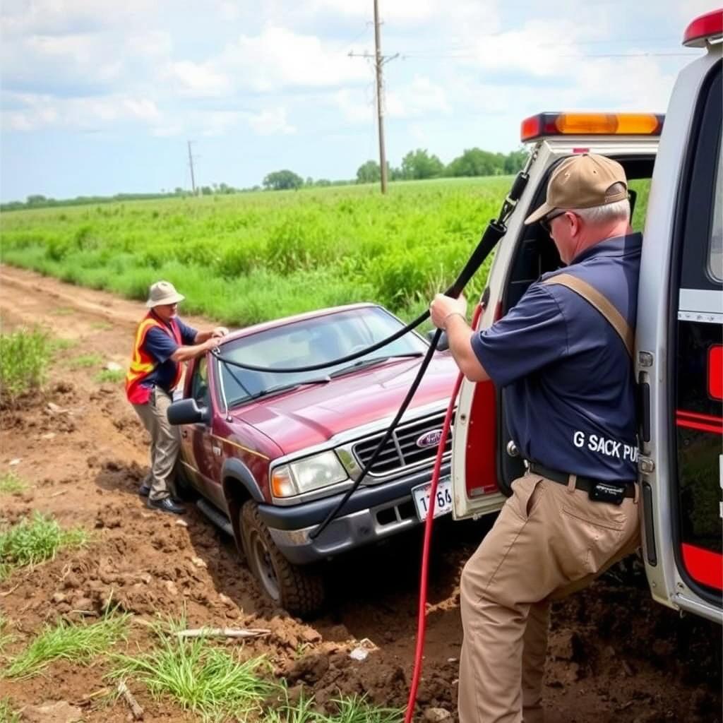 Winching service for stuck vehicle in Longview